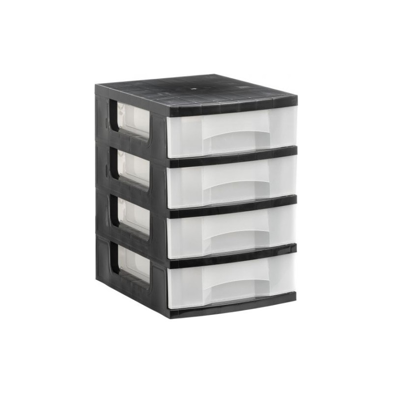 10059-TORRE DE ALMACENAJE 4 CAJONES DE 6 LITROS NEGRO/TRANSLUCIDO 390X290X430 MM ARCHIVO 2000 1104 CS TL 10059-TORRE DE ALMACENAJE 4 CAJONES DE 6 LITROS NEGRO/TRANSLUCIDO 390X290X430 MM ARCHIVO 2000 1104 CS TL