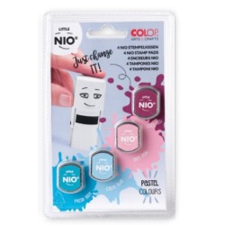 10108-BLISTER 4 RECAMBIOS ALMOHADILLAS LITTLE NIO 4 COLORES PASTEL SURTIDOS COLOP NIL098