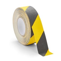 10148-ROLLO CINTA DE SEGURIDAD ADHESIVA ANTIDESLIZANTE 50MMX18,3METROS NEGRO/AMARILLO TARIFOLD 197604
