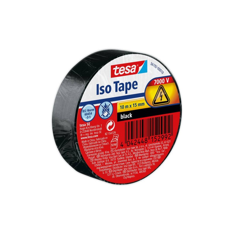 10152-ROLLO CINTA AISLANTE PVC 15MMX10METROS NEGRA TESA 56192-00010-22 10152-ROLLO CINTA AISLANTE PVC 15MMX10METROS NEGRA TESA 56192-00010-22