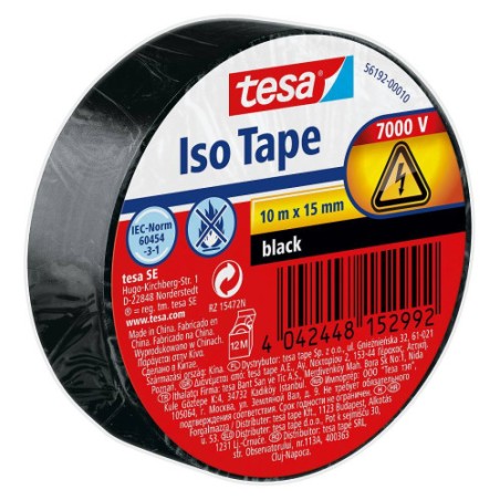 10152-ROLLO CINTA AISLANTE PVC 15MMX10METROS NEGRA TESA 56192-00010-22