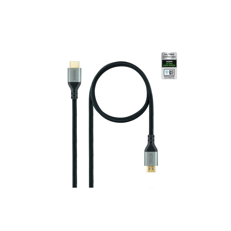 10577-Nanocable Cable HDMI 2.1 Certificado ULTRA HIGH SPEED A/M-A/M, Negro, 2 m 10577-Nanocable Cable HDMI 2.1 Certificado ULTRA HIGH SPEED A/M-A/M, Negro, 2 m