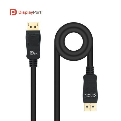 10579-Nanocable Cable DISPLAYPORT 1.4 CERTIFICADO VESA, DP/M - DP/M, Negro, 1.5 m