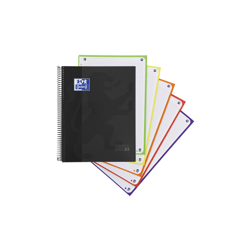 10692-CUADERNO EUROPEANBOOK 5 SCHOOL CLASSIC A4+ T.EXTRADURA 120H 5X5 COLOR NEGRO OXFORD 400158600