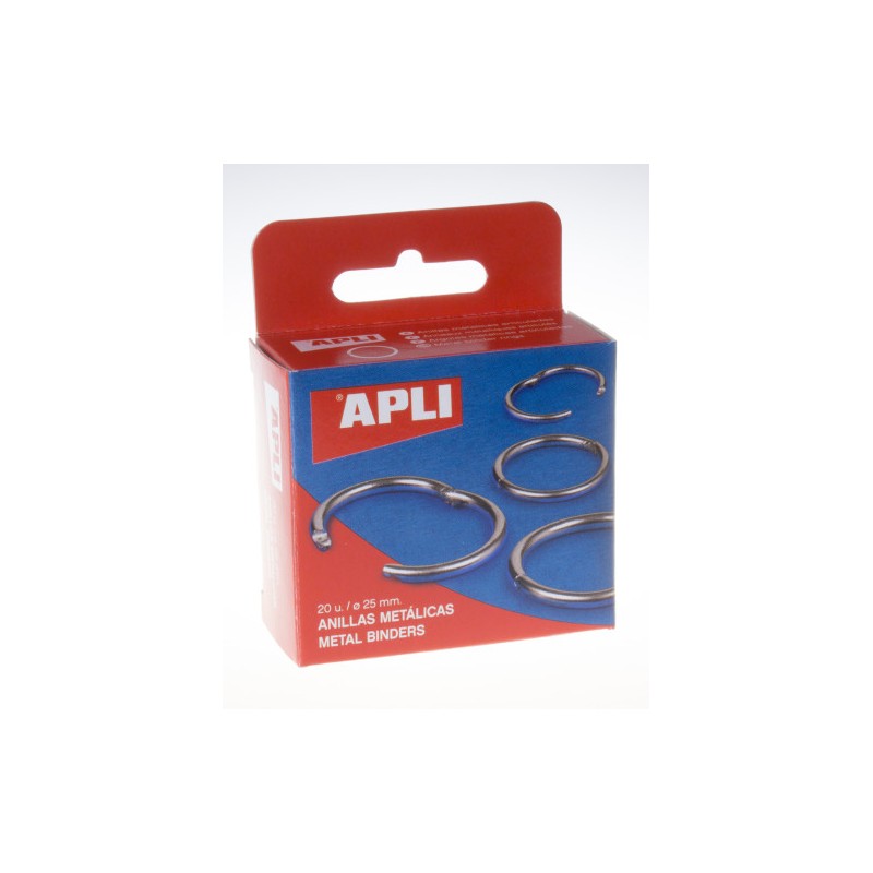 10743-CAJA 20 UDS. ANILLAS METALICAS ARTICULADAS 25 MM APLI 452