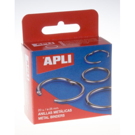 10743-CAJA 20 UDS. ANILLAS METALICAS ARTICULADAS 25 MM APLI 452