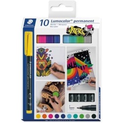10777-ESTUCHE 10 UDS LUMOCOLOR PERMANENT 318 STAEDTLER 318 C10