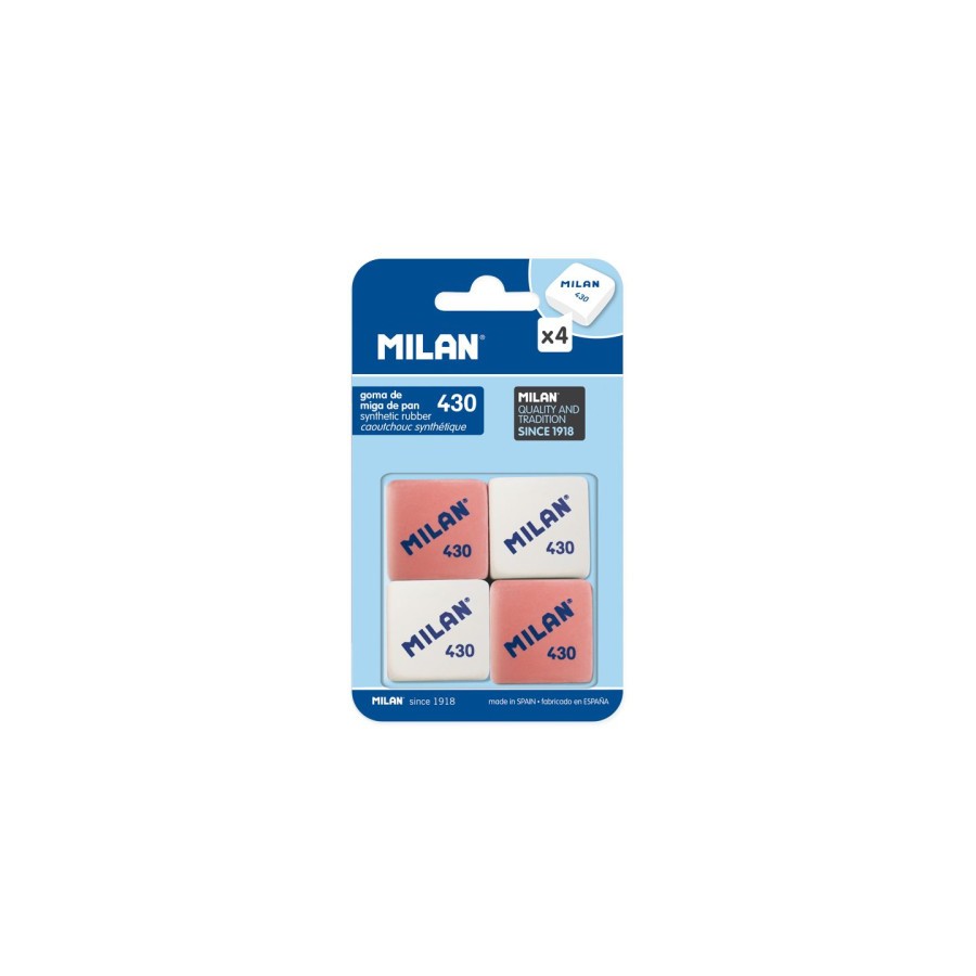 10783-Milan BMM9215 goma Caucho Rosa, Blanco 4 pieza(s)