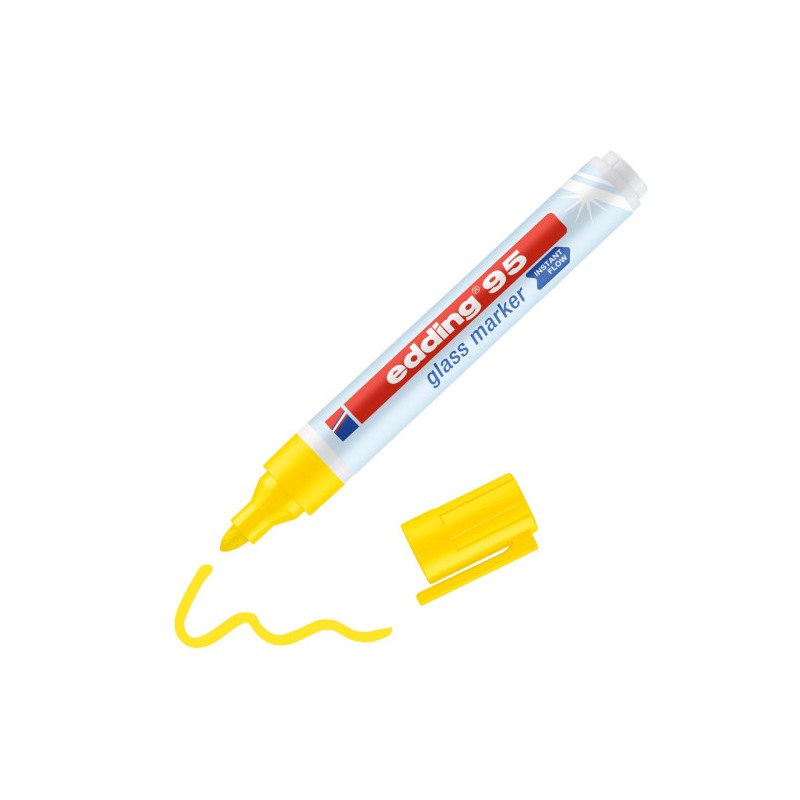 10801-MARCADOR DE PUNTA REDONDA PARA CRISTAL GROSOR DE TRAZO: 1,5 - 3 MM COLOR: 05. AMARILLO EDDING 95-05 10801-MARCADOR DE PUNTA REDONDA PARA CRISTAL GROSOR DE TRAZO: 1,5 - 3 MM COLOR: 05. AMARILLO EDDING 95-05