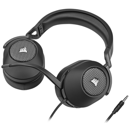 10928-Corsair HS65 SURROUND Auriculares Alambrico De mano Juego Carbono
