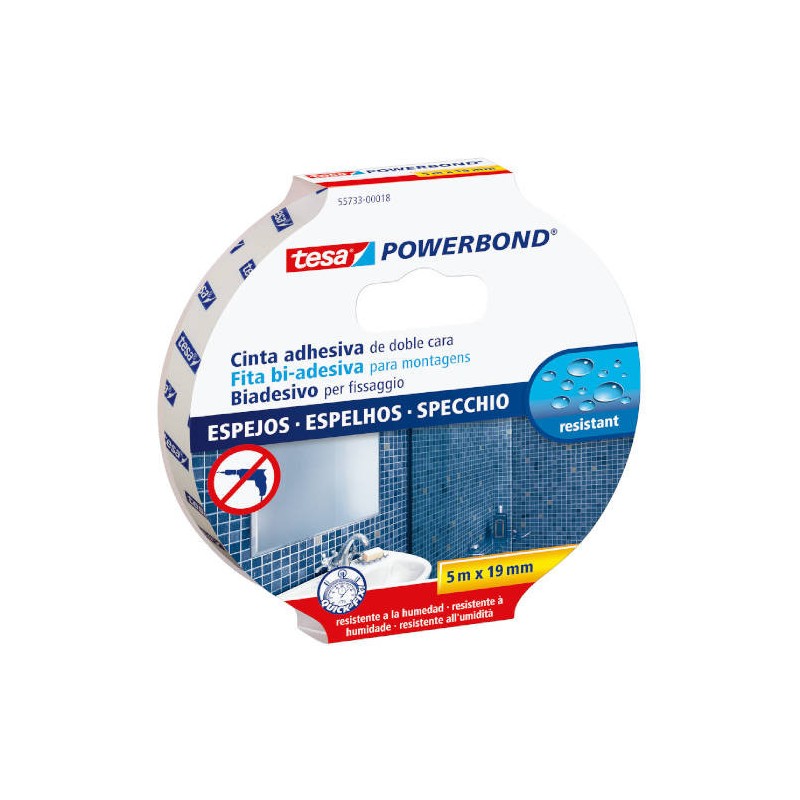 1103-CINTA ADHESIVA POWERBOND DOBLE CARA EXTRA FUERTE (ESPEJOS) 19MM.X5M. TESA 55733-00018-02 1103-CINTA ADHESIVA POWERBOND DOBLE CARA EXTRA FUERTE (ESPEJOS) 19MM.X5M. TESA 55733-00018-02