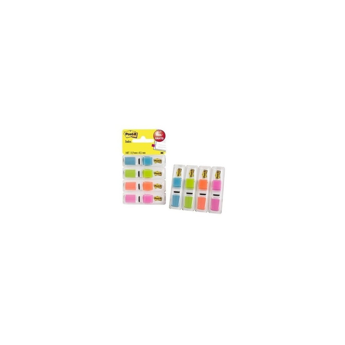 PACK 31 DISPENSADORES X 35 MARCADORES INDEX PEQUENOS 119X432MM COLORES SURTIDOS TRANSLuCIDOS 683 4ABB POST IT 7100019101