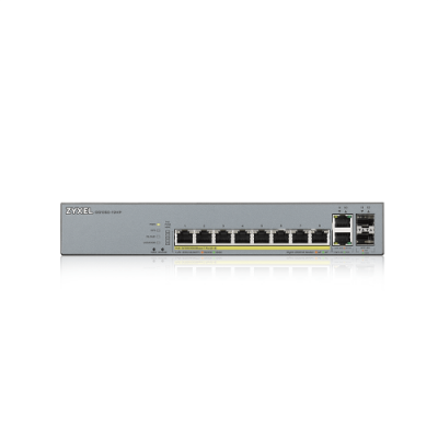 Zyxel GS1350 12HP EU0101F switch Gestionado L2 Gigabit Ethernet 10 100 1000 Energia sobre Ethernet PoE Gris