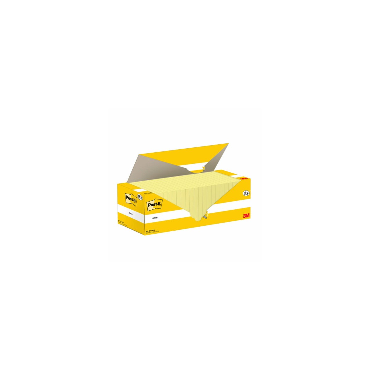 PACK 186 BLOCS 100 HOJAS NOTAS ADHESIVAS 76X76MM CANARY YELLOW CAJA CARToN 654 CY VP24 POST IT 7100319213