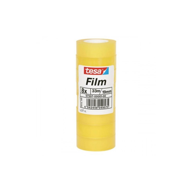 1117-TORRE 8 ROLLOS CINTA ADHESIVA STANDARD 19MM.X33M. TRANSPARENTE TESA 57207-00001-01