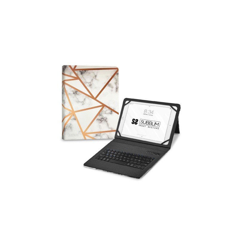 11353-SUBBLIM Funda con Teclado Keytab Pro BT Trendy Marmol Blanco 11353-SUBBLIM Funda con Teclado Keytab Pro BT Trendy Marmol Blanco