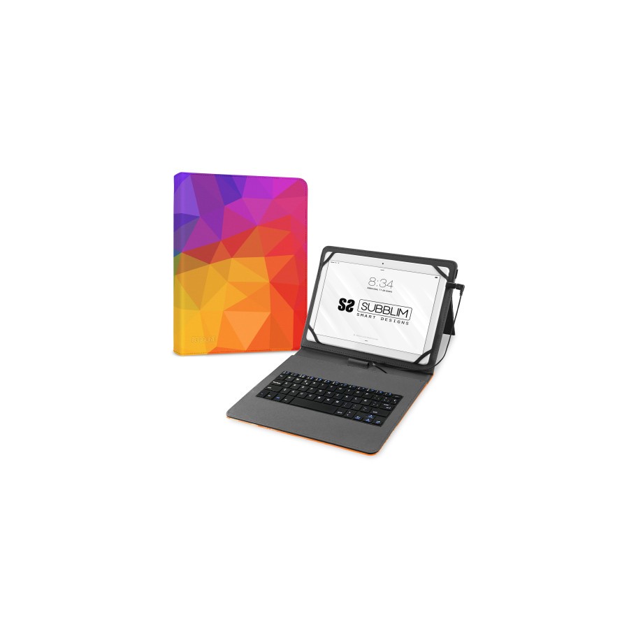 11661-FUNDA CON TECLADO MICRO USB - TYPE C KEYTAB USB 11" TRIANGULOS