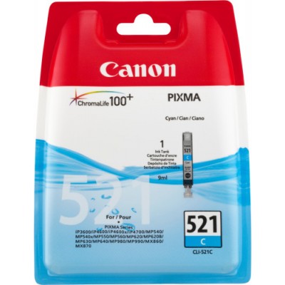 Canon CLI 521 C cartucho de tinta 1 piezas Original Cian