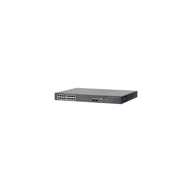 11713-DAHUA - DH-PFS4218-16GT-240 - SWITCH POE 16 PUERTOS GIGABIT + 2 SFP UPLINK GIGABIT 240W 802.3AT MANEJABLE LAYER 2
