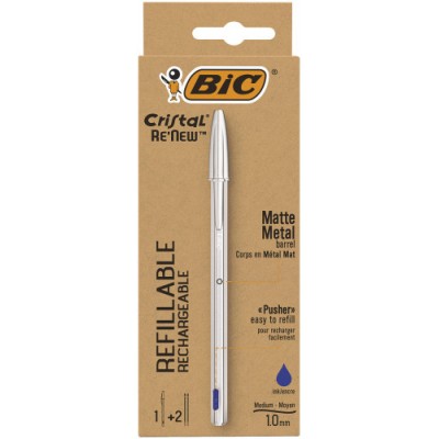 BOLiGRAFO RENEW CUERPO METAL TINTA AZUL BIC 997202