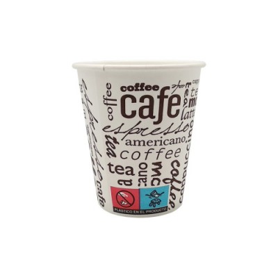 PAQUETE 50 VASOS CARToN COMPOSTABLE 200ML TECNOPACKING CU396