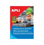 12123-CAJA 100 HOJAS ETIQUETAS BLANCAS REMOVIBLES 64,6 X 33,8 MM APLI 3056
