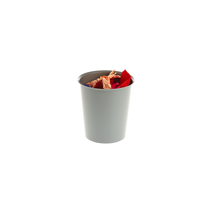 12126-PAPELERA 18 LITROS POLIPROPILENO 100% RECICLADO Y RECICLABLE 290 X 310 MM GRIS ARCHIVO 2000 2001 GS