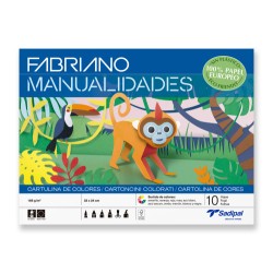 12156-BLOC 10 HOJAS MANUALIDADES CARTULINAS COLOR FABRIANO S0400002