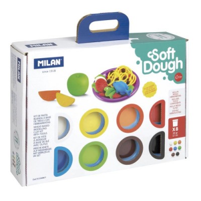 MALETiN 8 BOTES PASTA BLANDA SOFT DOUGH DE 59GR HERRAMIENTAS HORA DE COCINA MILAN 913308CT