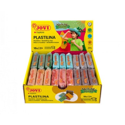 CAJA PLASTILINA 18 PASTILLAS DE 50GR GAMA NATURE COLORES SURTIDOS 3 UDS X COLOR JOVI 70 18N