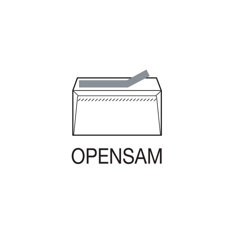 1249-CAJA 500 SOBRES AMERICANO (115X225) OFFSET BLANCO 90 GRS. VENTANA DERECHA 45X100 B.20 D.20 OPENSAM AUTOADHESIVO TIR