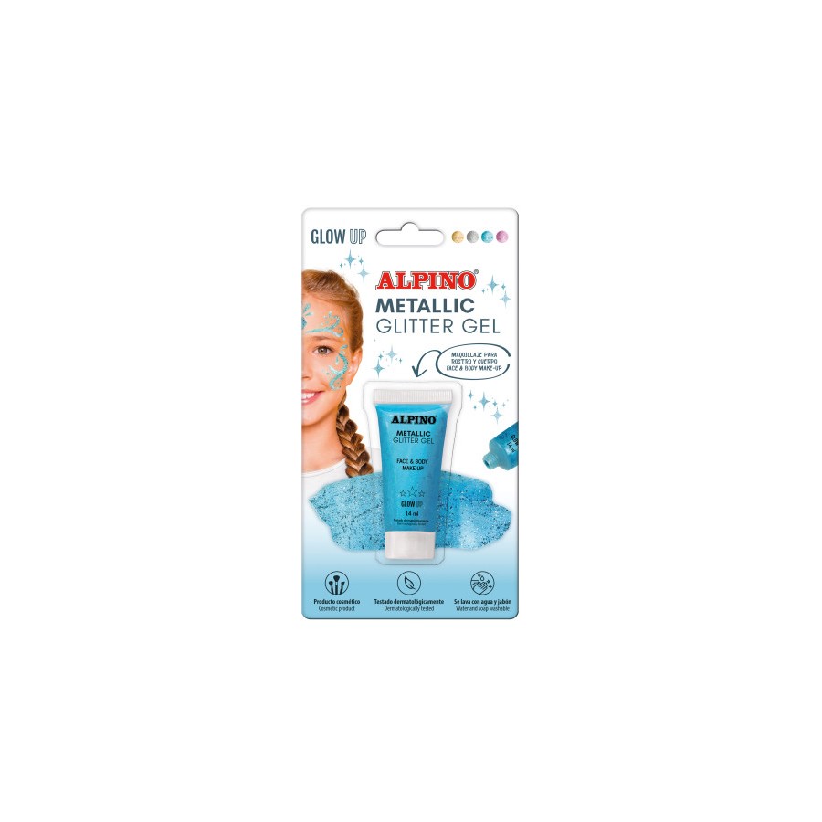 12696-BLISTER MAQUILLAJE CON COLOR Y PURPURINA GLITTER AZUL ALPINO DL000603