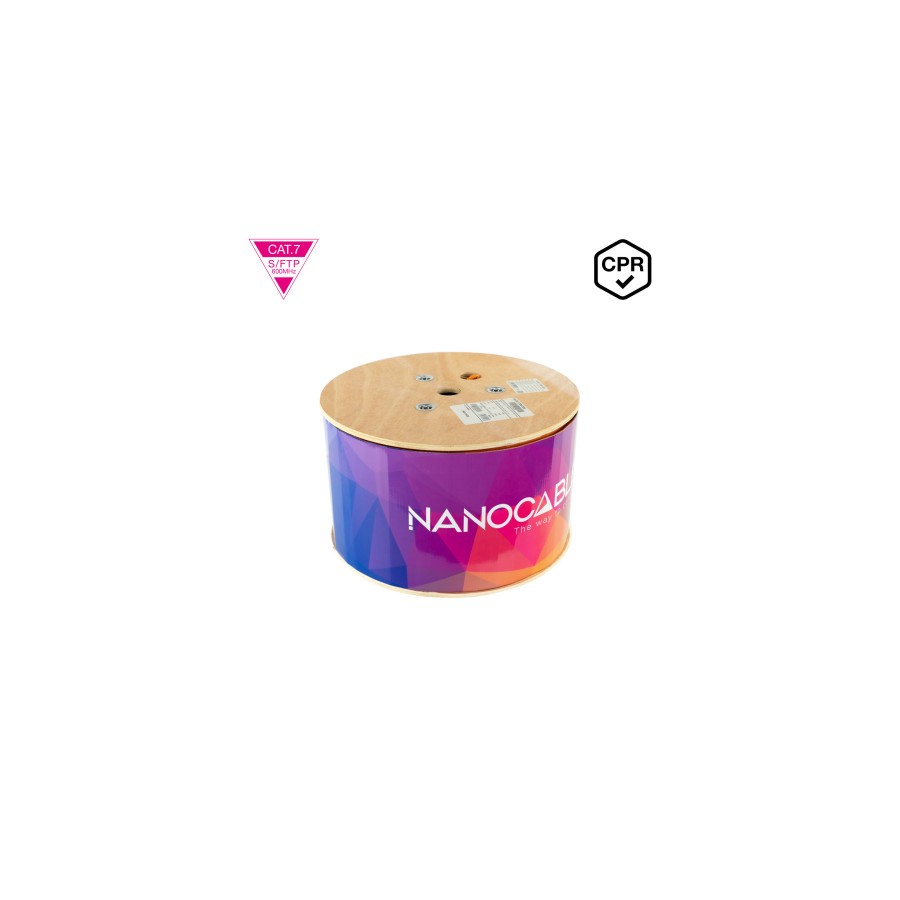 12768-Nanocable Cable de Red CAT.7 LSZH SFTP PIMF AWG23, Naranja, 305m