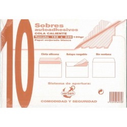 1307-PAQUETES DE 10 SOBRES BLANCO VERJURADO 162X229 120 GRS. SAM 664930