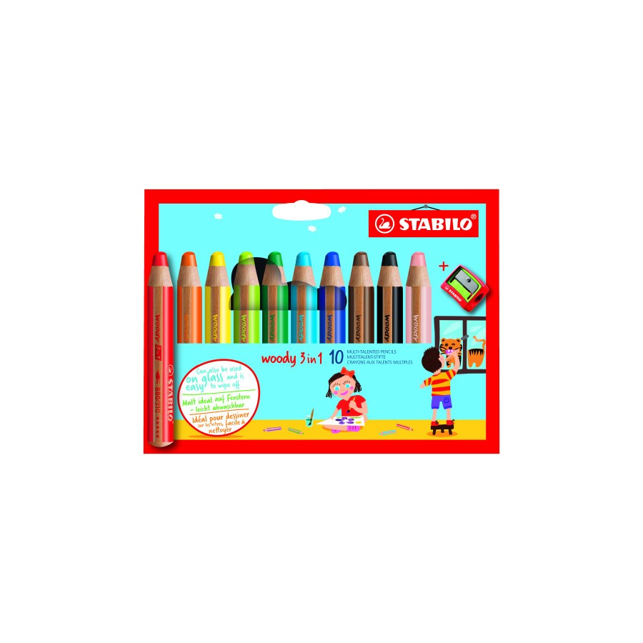 13172-ESTUCHE 10 LAPICES + SACAPUNTAS WOODY 3 COLORES EN 1 STABILO 13172-ESTUCHE 10 LAPICES + SACAPUNTAS WOODY 3 COLORES EN 1 STABILO