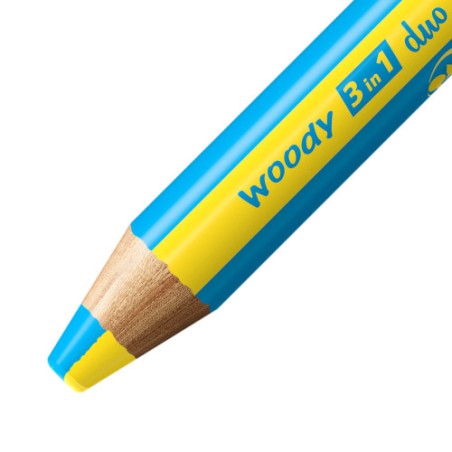 13173-ESTUCHE 10 LAPICES + SACAPUNTAS WOODY 3 COLORES EN 1 STABILO