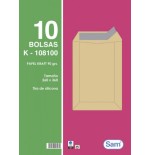 1319-PAQUETES DE 10 BOLSAS BLANCAS, CON TIRA DE SILICONA TAMANO 260X360 100 GRS. SAM 665111