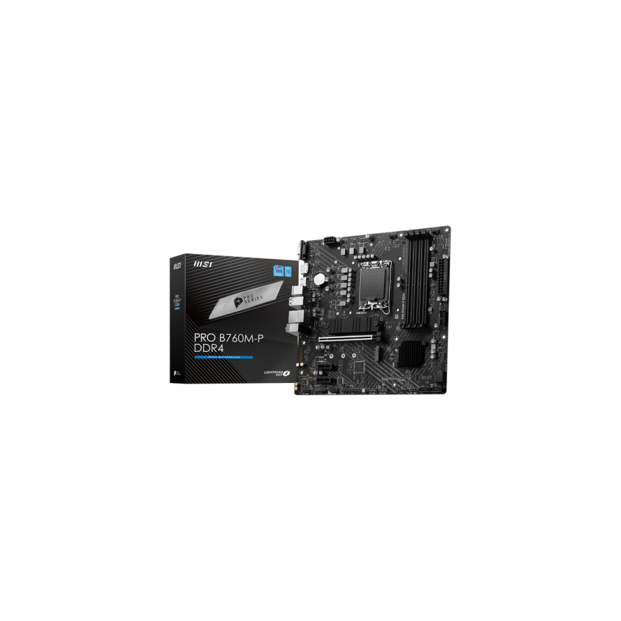 13572-PLACA MSI PRO B760M-P,INTEL,1700,B760,4DDR5,192GB,VGA+HDMI+DP,4SATA+2M.2,4USB3.2,GBLAN,MATX 13572-PLACA MSI PRO B760M-P,INTEL,1700,B760,4DDR5,192GB,VGA+HDMI+DP,4SATA+2M.2,4USB3.2,GBLAN,MATX
