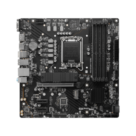 13573-PLACA MSI PRO B760M-P,INTEL,1700,B760,4DDR5,192GB,VGA+HDMI+DP,4SATA+2M.2,4USB3.2,GBLAN,MATX