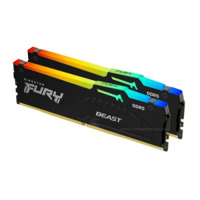 MEMORIA KINGSTON FURY BEAST RGB DDR5 32GB KIT2 4800MHZ CL38