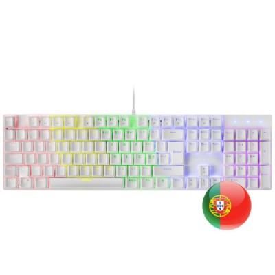 Mars Gaming MK422 Blanco Teclado Gaming RGB Switch Mecanico Azul Idioma Portugues