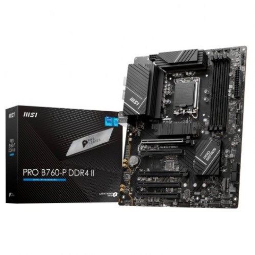 13926-PLACA MSI PRO B760-P DDR4 II,INTEL,1700,B760,4DDR4,128GB,HDMI+DP,4SATA+2M.2,4USB 3.2+2USB-C,2.5GB,ATX