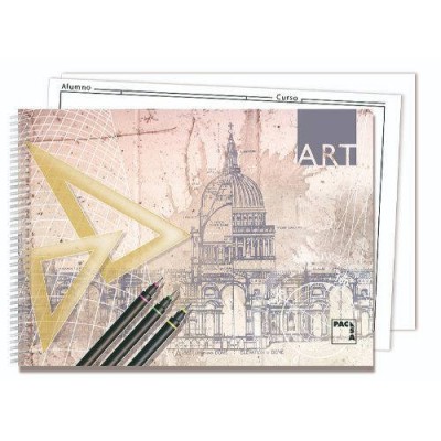 CUADERNO BLOCKS DIBUJO ART 140 GRS FOLIO PROLONGADO 20 HOJAS 2 TALADROS LISO SIN RECUADRO PACSA 18849