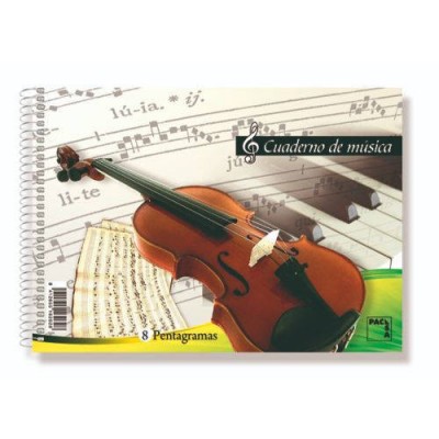 CUADERNO BLOCKS DE MUSICA 80 GRS 4º 155X215MM 20 HOJAS 4 PENTAGRAMAS PACSA 18804