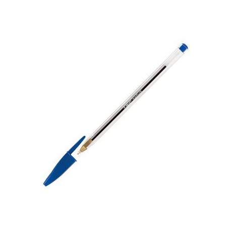 1423-BOLIGRAFO CRISTAL CUERPO TRANSPARENTE TRAZO 0,4 MM. COLOR AZUL BIC 8373609