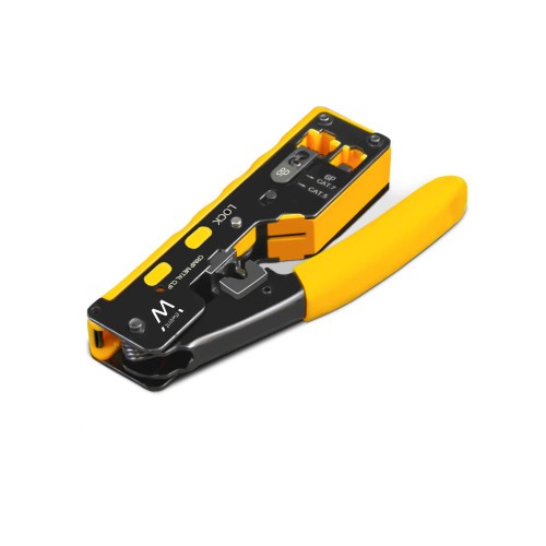 14355-Ewent EW9006 crimpadora Herramienta para prensar Negro, Amarillo