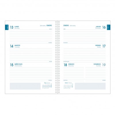 AGENDA ESCOLAR 2024 2025 TAMANO A5 TAPA CARTON FORRADO SEMANA VISTA SELECT PRIME DOHE 51770