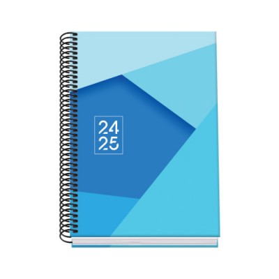 AGENDA ESCOLAR 2024 2025 TAMANO A5 TAPA CARTON FORRADO SEMANA VISTA TANGRAM BASIC AZUL DOHE 51744