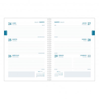 AGENDA ESCOLAR 2024 2025 TAMANO A5 TAPA CARTON FORRADO SEMANA VISTA TANGRAM BASIC AZUL DOHE 51744