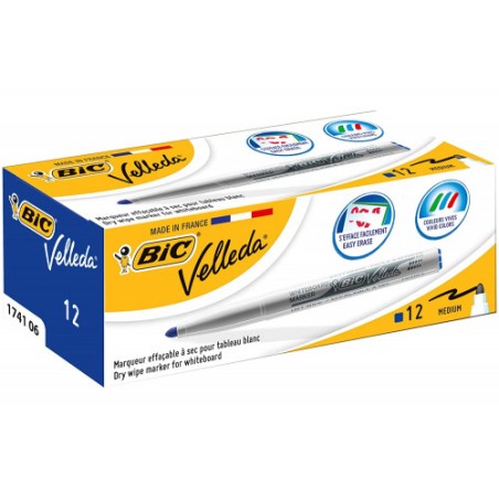 1473-MARCADOR PARA PIZARRA BLANCA 1741 TINTA A BASE DE ACETONA TRAZO 1,4MM. AZUL VELLEDA 9581701